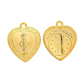 Heart Shaped Virgin Mary Prayer Medal Charms in Four Finishes view 7