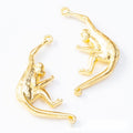 Curved Monkey Metal Charms in Four Antique and Bright Finishes view 7