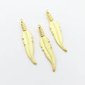 Slender Feather Metal Charms in Six Antique Finishes view 8