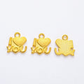I Love You Letter Heart Charms in Five Metal Finishes view 9