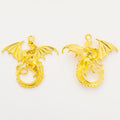 Coiled Flying Dragon Metal Charms in Five Finishes view 6