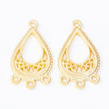 Filigree Teardrop Five Loop Metal Connector Charms view 7