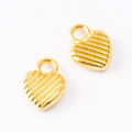 Bronze Gold and Silver Striped Heart Charms for Jewelry Making view 7