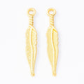 Long Feather Metal Charm In 3 Finish Options for Jewelry Making view 7