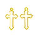 Outline Cross Metal Pendant Charms in 4 Distinct Finishes view 7