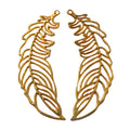 Large Openwork Feather Charms in Four Metal Finishes view 8