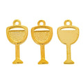 Classic Wine Glass Metal Charms in Six Metallic Finishes view 7