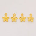 Five-Petal Flower Charm Small Double-Sided Metal Pendant in Four Finishes view 7
