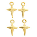 Four Point Star Spike Metal Charms in Gold and Silver Finishes view 5