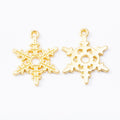 Openwork Snowflake Pendant Charms in Four Metal Finishes view 7
