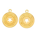 Star Wish Success Round Metal Charm in 4 Finishes for Jewelry Making view 7