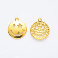 Star Eye Smiley Face Round Pendant Charm in Three Finishes view 7