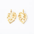 Openwork Monstera Leaf Metal Charms in Four Finishes view 7