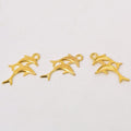 Double Dolphin Metal Charm In 6 Finish Options for Jewelry Making view 7