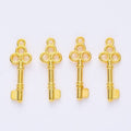 Ornate Key Charm Three-Circle Metal Pendant in Nine Finishes view 8