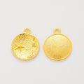 Celestial Starburst Round Disc Charm in 5 Pictured Finishes view 7