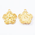 Vintage Finish Metal Six Petal Floral Charms in 3 Style Options view 7