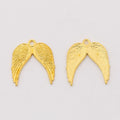 Pair Of Feathered Wings Charm In 3 Metal Finishes For Jewelry Making view 7