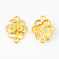 Layered Rose Double Loop Metal Connector in Six Finishes view 7