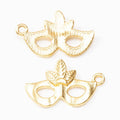 Leaf Masquerade Mask Charm in Three Metallic Finishes view 7