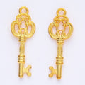 Ornate Quatrefoil Skeleton Key Charm in Multiple Metal Finishes for Jewelry Making view 8
