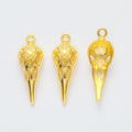 Ornate Bird Skull Charm in Six Vintage Metal Finishes view 8