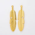 Long Feather Charm Pendants in 6 Metal Finish Options view 8