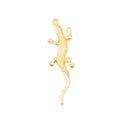 Gecko Charm Textured Long-Tail Metal Pendant in Five Finishes view 8