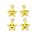 Vintage Smiling Star Charm in 4 Finishes for DIY Jewelry Making view 7