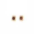Vintage Sunflower Geometric Alloy Tiger Eye Stone Studs For Women Elegant Commuter Statement Earrings view 5