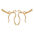 Korean Style Copper Bow Pendant Drop Earrings Elegant Sweet Light Luxury Ear Jewelry view 5