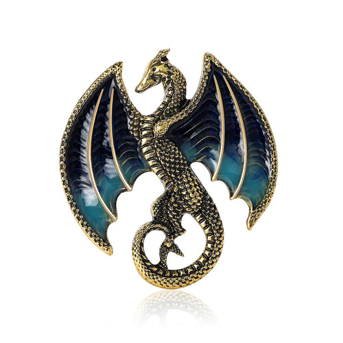 Alloy Enamel Dragon Brooch Pin For Coat Lapel Decoration