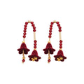 Elegant Crystal Flower Tassel Drop Earrings With Silver Needle Vintage Flocked Floral Design view 5