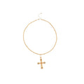 Vintage Cross Faux Pearl Geometric Sweater Necklace Light Luxury Minimalist Pendant view 5