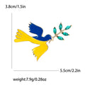 Alloy Enamel Blue Yellow Peace Dove Brooch For Unisex Apparel view 4