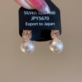 Gold Plated Zircon Faux Pearl Stud Earrings, Vintage Light Luxury Round Geometric Jewelry For Women view 2