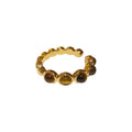 Gold Plated Tiger Eye Round Open Ring For Women view 5