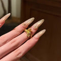 Gold Plated Zircon Star Fashion Open Ring For Women view 3
