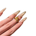 Gold Plated Zircon Star Fashion Open Ring For Women view 5