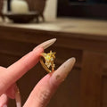 Gold Plated Zircon Star Fashion Open Ring For Women view 1