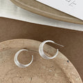 Gold Plated Copper Sterling Silver Post Multi-Layer Round C-Shape Minimalist Geometric Stud Earrings Elegant Luxury Jewe view 4