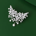 Elegant Zircon Butterfly Faux Pearl Brooch, Light Luxury Insect Design Women's Accessory view 4