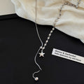 Korean Asymmetric Star Copper Sweater Necklace Minimalist Cool Style Light Luxury Jewelry For Women view 4
