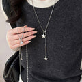 Korean Asymmetric Star Copper Sweater Necklace Minimalist Cool Style Light Luxury Jewelry For Women view 1