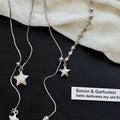 Korean Asymmetric Star Copper Sweater Necklace Minimalist Cool Style Light Luxury Jewelry For Women view 2