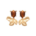 Maillard Style Alloy Resin Rhinestone Goldfish Stud Earrings, New Chinese Retro Light Luxury Jewelry view 5