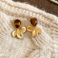 Maillard Style Alloy Resin Rhinestone Goldfish Stud Earrings, New Chinese Retro Light Luxury Jewelry view 4