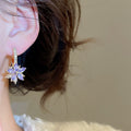 Rhinestone Flower Alloy Stud Earrings Korean Sweet Elegant Light Luxury Daily Jewelry view 4