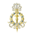 Gold Plated Alloy Rhinestone Scepter Brooch Pin For Men's Suits view 1