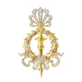 Gold Plated Alloy Rhinestone Scepter Brooch Pin For Men's Suits view 2